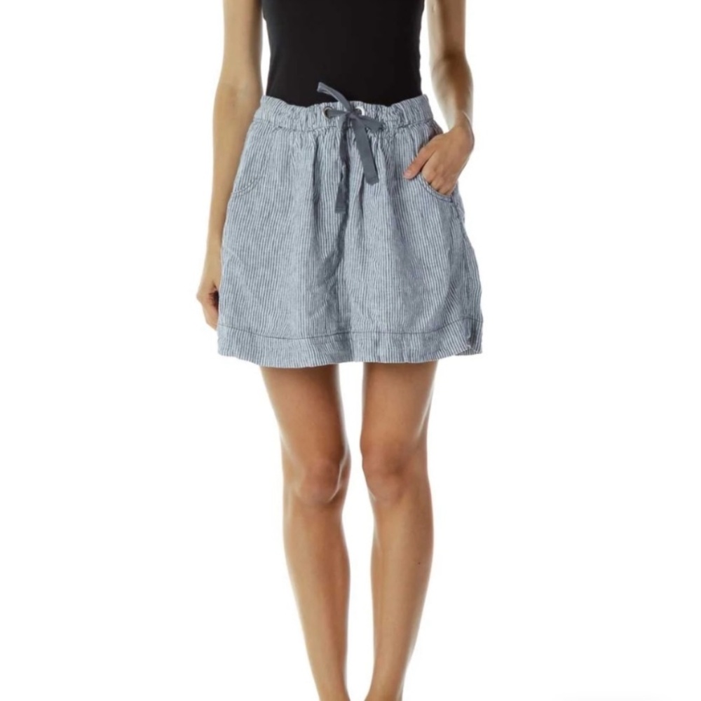 J. Crew Linen Striped Mini Skirt